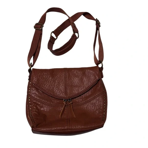 The Sak Brown Leather Crossbody Shoulder Bag Beautiful Cognac Pebbled Leather - Picture 3 of 15